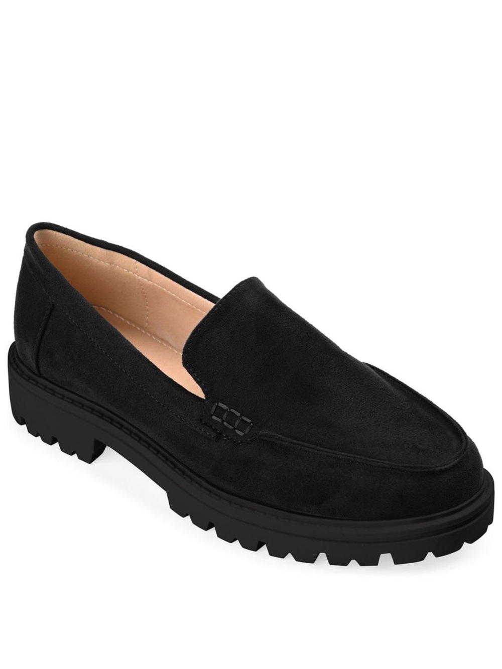 Journee Erika Black Faux Suede Loafers Sz 8 BNWB